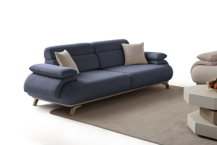 Atelier Del Sofa Sofá de 3 Plazas Bonjo Silver - Navy Blue